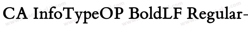 CA InfoTypeOP BoldLF Regular字体转换